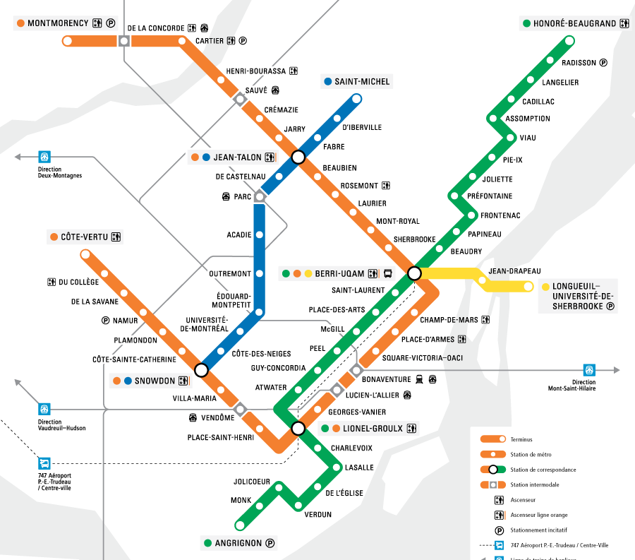 モントリオールの地下鉄乗り方ガイド 路線図 料金 切符の買い方 乗り換え ロコタビ