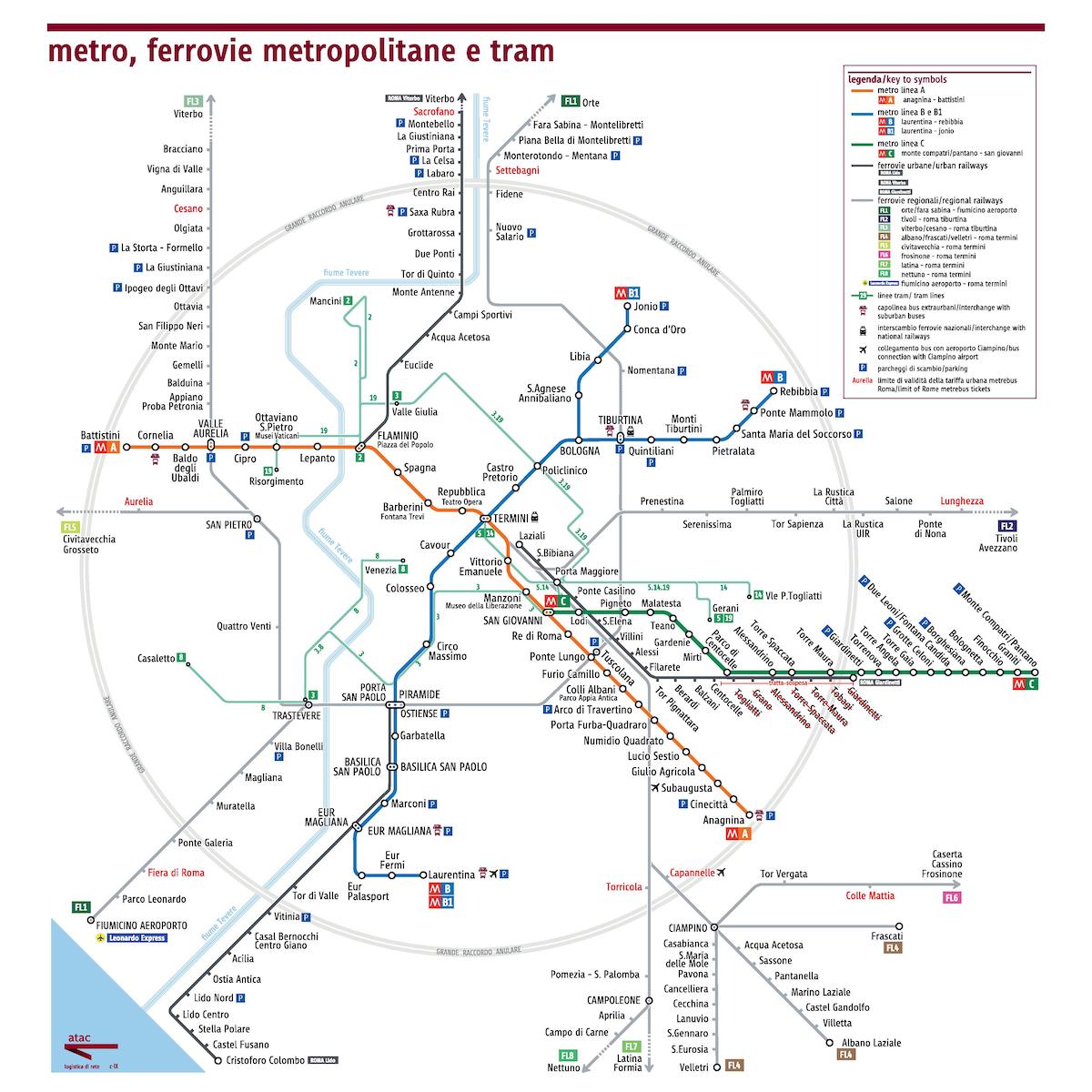 ローマ 地下鉄 路線図