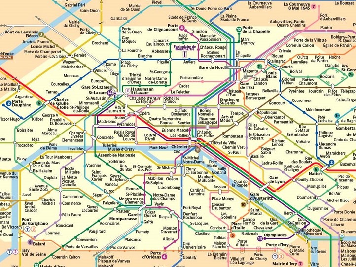 パリの地下鉄メトロ乗り方ガイド〜路線図、料金、時刻表も掲載
