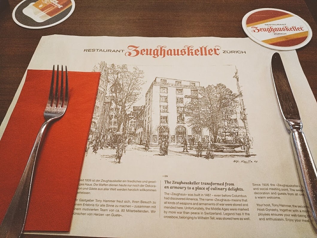 チューリッヒで一番有名なローカルレストラン、Zeughauskeller